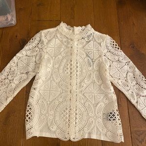 Anthropologie Lace White Blouse
